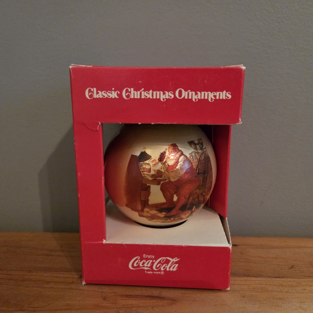 VINTAGE Coca-Cola Classic Christmas Ornament Circa 1966 By Corning Glass Works